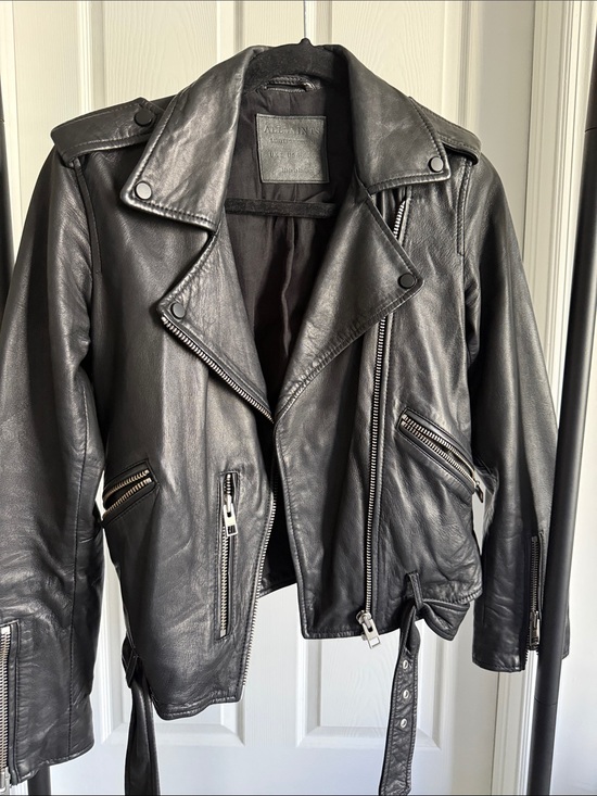 All Saints Jackets & Blazers - All Saints Black Leather Biker Jacket